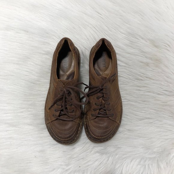 BORN Melissa Brown Leather Lace Up Sneaker SZ 8 - Picture 2 of 6